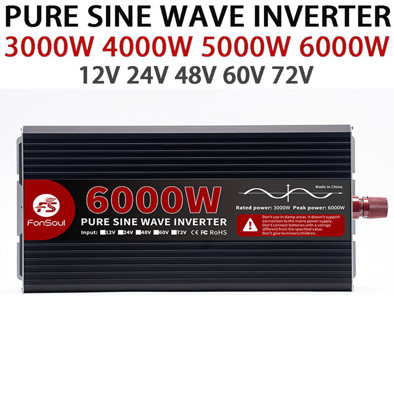 6000W 5000W 4000W 3000W Pure S - Pure Sine Wave Inverter 5000W 48V 220V recension och pris