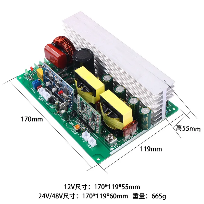 for DC 12V 24V 48V to AC 220V  - Pure Sine Wave Inverter Board 24V 48V recension och pris